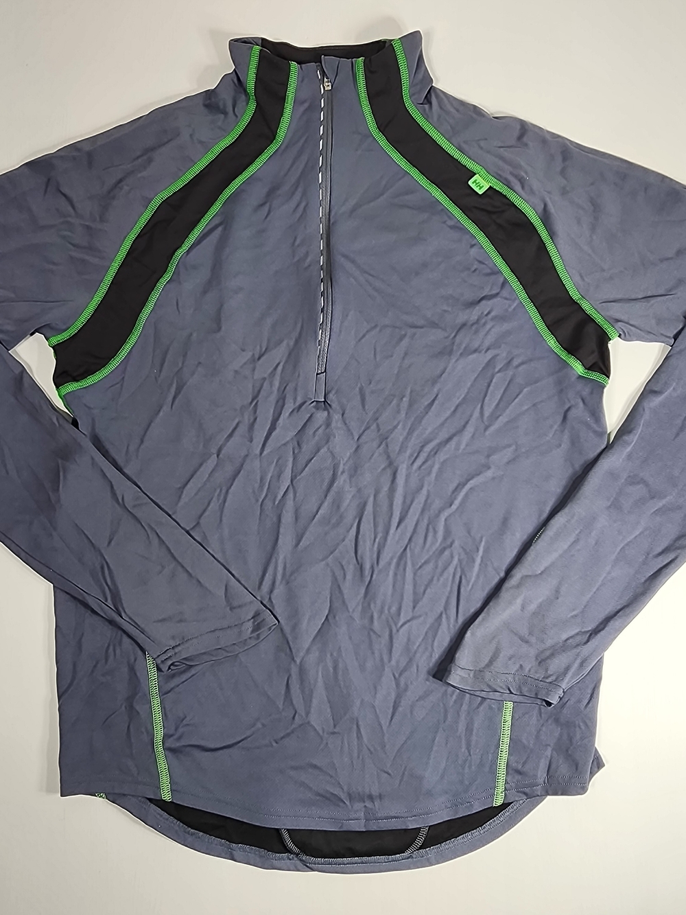 Helly Hansen Slate Blue Performance Half-Zip with Green Trim